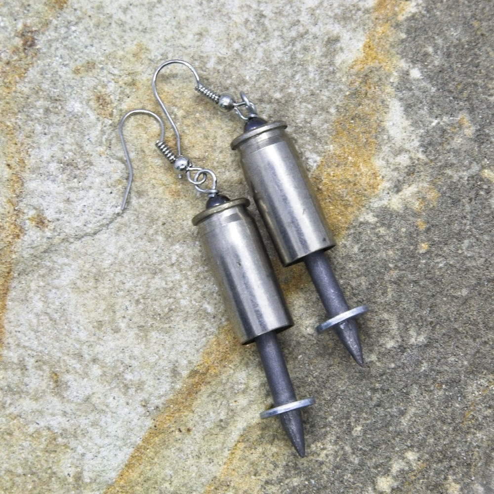 Bullet and nail earrings - Picture 1 of 2